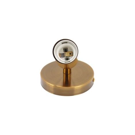 Douille décorative E27/E26 pour applique murale, orientable à 180° (haut/bas), en fer doré, idéale pour chambre et salon. (1/5)