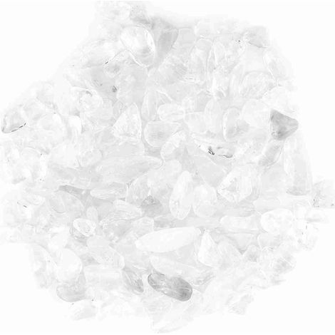 Morceaux de Pierre Concassée de Gravier Aquarium pour la Décoration de Pot de Fleurs Tumbled Stone Chips, Petit Cristal de Forme Irrégulière Quartz Rock (Cristal Blanc) (1/5)