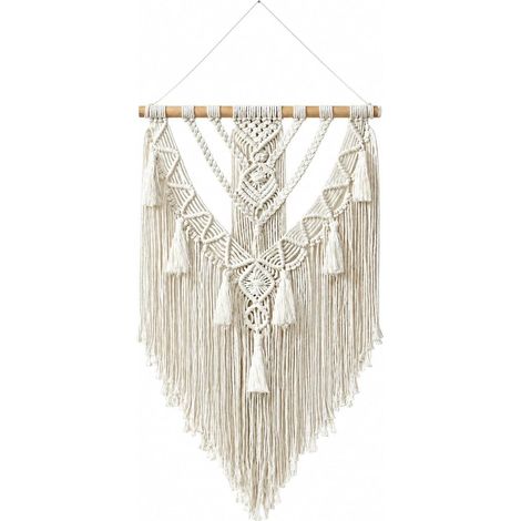 LMSAWK Boho Chic Tissé Tapisserie, Bohème Chic Décoration, Coton Corde Bohème Macramé Décoration Murale, pour une Décoration Intérieure de Style Bohème, Chambres, Salons et Appartements (1/5)
