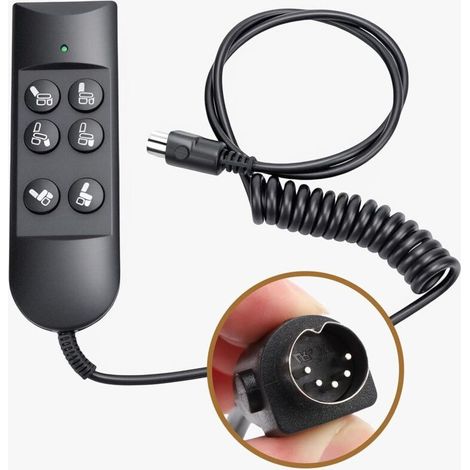 Télécommande inclinable électrique, 5 broches, 6 boutons, fauteuil élévateur filaire, contrôleur manuel pour remplacement de lit et canapé électrique Crezuo (1/3)