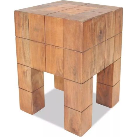 Tabouret bois d'acajou massif vidaXL (1/5)