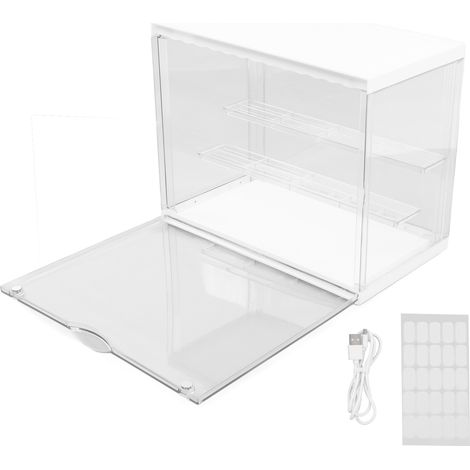 Vitrine Figurines Empilable Transparente ABS+PET Étanche Anti-poussière Grande Capacité 30x17x25cm avec Éclairage LED (1/5)