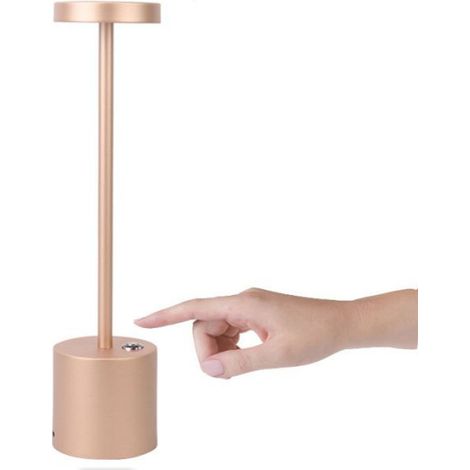Lampe de table rechargeable en aluminium LED sans fil USB 1200 mAh pour restaurant et bureau (or local) (1/4)