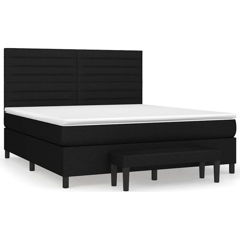 Maison Exclusive - Giroletto a Molle con Materasso Nero 180x200 cm in Tessuto