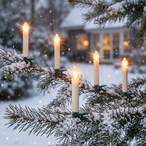 esotec Solar Weihnachtsbaum Lichterkette mit 20 Kerzen wetterfest 102574 (1/5)