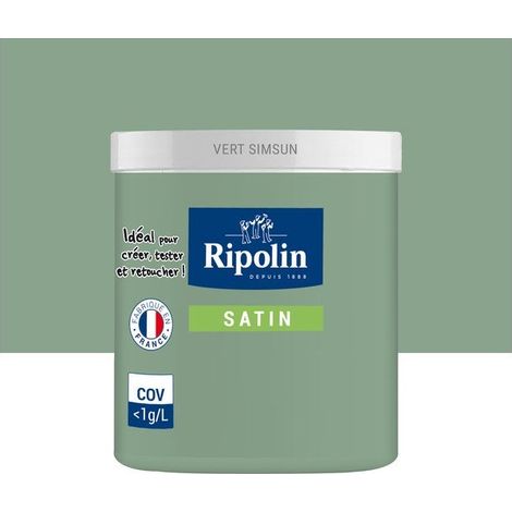 Testeur peinture intérieur mur/boiserie/radiateur satiné, RIPOLIN, vert simsun, 75 ml (1/3)