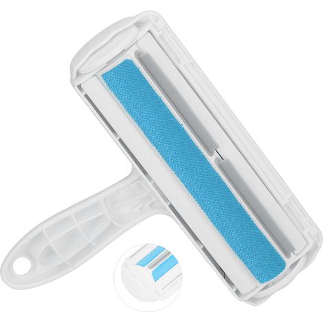 Brosse flottante pour l'élimination des poils d'animaux, brosse de nettoyage à une main pour chats et chiens (bleue) (1/5)