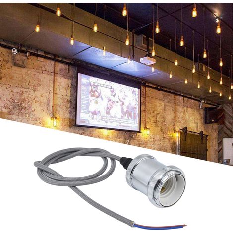 Douille E27 Vintage avec Câble, Suspension Rétro pour Chambre, Lampe Pendentif 100‑240V