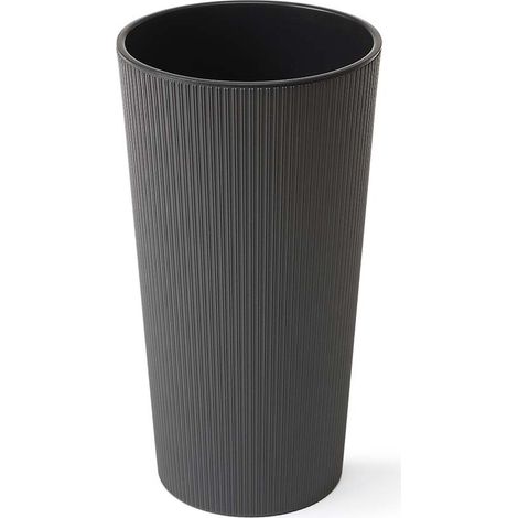 Vaso da fiori in plastica grigia Lamela 25 cm x 25 x 46,5 cm 1 pz.