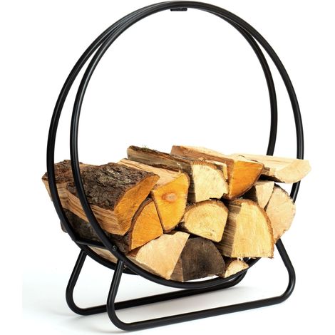 Supporto Hobro in legno, metallo, nero, circolare (1/5)