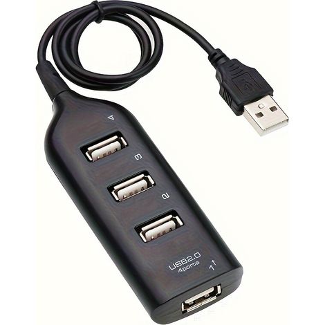 Hub USB 4 ports – 1 vers 4 – Multifonction – Noir (1/5)