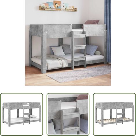 Beton Grau - Etagenbett für Kinder Beton Grau 90 x 200 cm Holzwerkstoff (1/5)