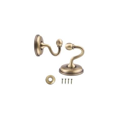 Embrasses de rideaux en bronze vintage, crochets muraux en U pour suspendre rideaux, chapeaux, ou vêtements. (1/5)