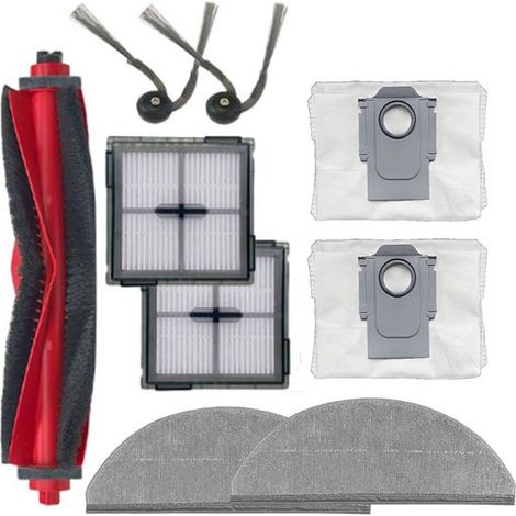 Kit 9 accessoires Roborock Q10 VF+/PF: brosse principale, 2 sacs, 2 serpillières, 2 brosses latérales, 2 filtres (1/5)
