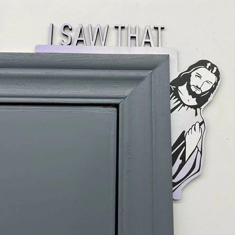 Jesus-Türschild „Ich hab’s gesehen“ Dekoratives Premium-Holzschild 22 x 20 cm Mehrfarbig (1/5)
