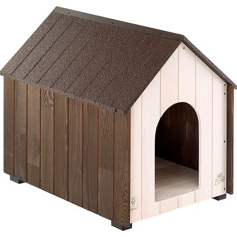 Ferplast KOYA Niche d'extérieur pour chien Ferplast KOYA, en bois de pin nordique FSC. Variante LARGE - Misure: 63.3 x 91.5 x h 77.5 cm -