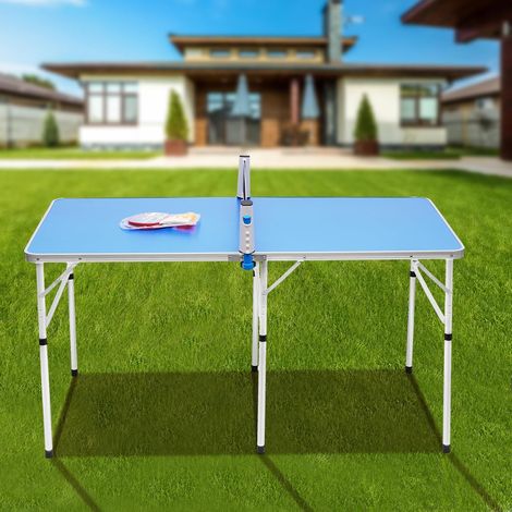 Table de Ping Pong Exterieur Pliable Balles et Raquettes Incluses Table de Ping Pong avec Poignée Charge Maximale 20kg Multi Fonction Table de Ping Pong(152x76x76cm)