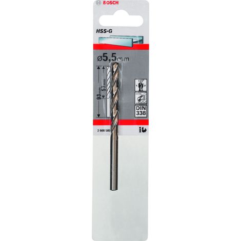 Bosch Foret HSS-G 5.5 mm Acier rapide métallique (1/5)