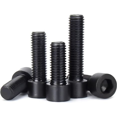 Vis CHC à tête cylindrique six pans creux classe 8.8 noire, filet complet, boulon haute résistance M4 M5 M6 M8 (1/5)
