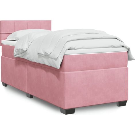 Boxspringbett mit Matratze Rosa 100x200 cm Samt