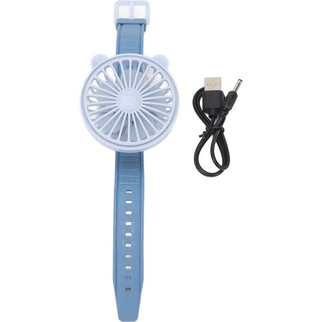 Ventilateur de Montre Portable pour Enfants avec Bracelet Réglable - Ventilateur Électrique Cartoon Bleu avec Batterie Intégrée (1/5)