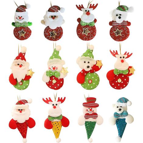 Weihnachtsdekorationen, Weihnachtsmann, Schneemann, Elch, Bärenpuppenanhänger, Weihnachtsfest, Familienfeier