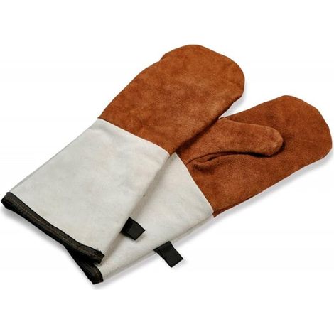 Juego de 2 guantes de piel tipo manopla, resistentes al calor hasta 350 °C, para uso profesional en repostería y barbacoa.