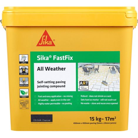 Everbuild SKFFIXCHRL16 Sika FastFix All Weather Charcoal 15kg EVBFFIXCC15