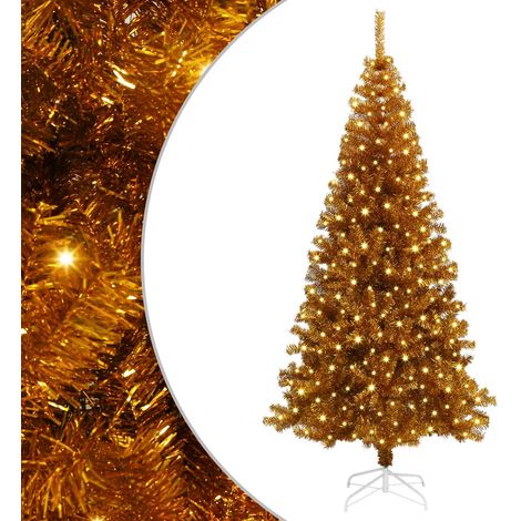 Árbol de Navidad con 300 LED con soporte Dorado 180 cm PET vidaXL (1/5)