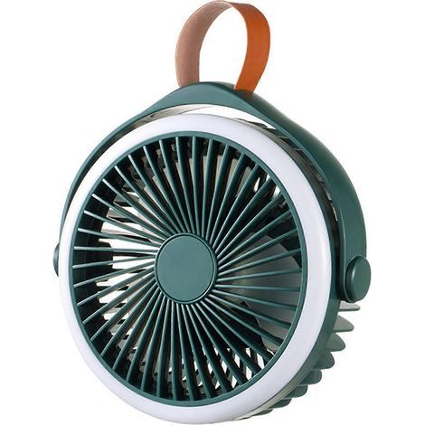 Ventilateur suspendu portable pour le camping, ventilateur de plafond à 4 vitesses avec crochet et lampe pour pique-nique (1/4)