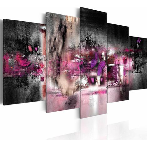 Tableau papillon et abstraction - 200 x 100 cm (1/4)
