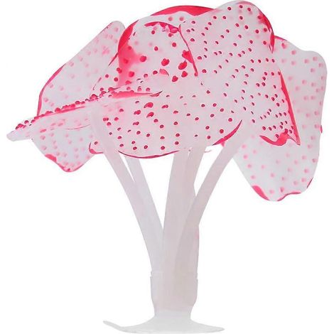 Plante artificielle en silicone pour aquarium, corail simulé, ornement de paysage sous-marin (rouge) (1/5)