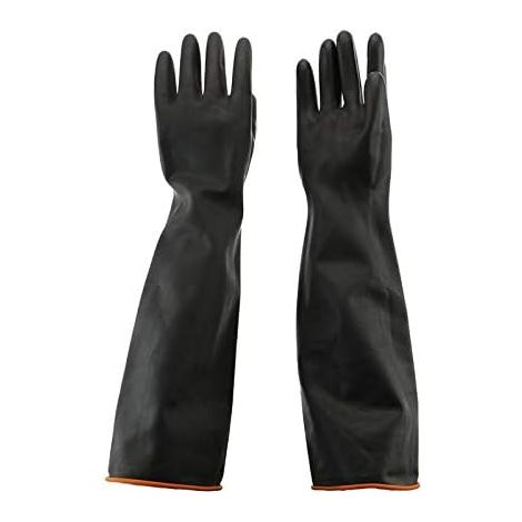 Gants de protection imperméables en caoutchouc de 55 cm, résistants aux produits chimiques, aux acides et aux bases, en latex, pour le travail, les tâches ménagères et le lavage de voiture.