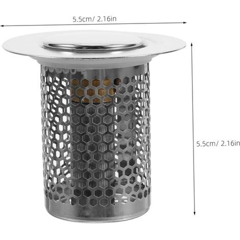 Bouchon De Vidange pour Lavabo De Salle De Bain Filtre à Cheveux Inoxydable Bouchon Antiblocage Accessoire pour Évier Et Lavabo (1/4)