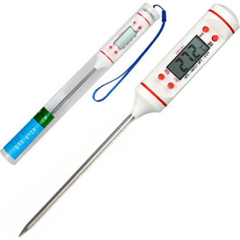 Lebensmittelthermometer – 14,5 cm Sonde – Digitalanzeige – Messbereich: -58 bis 572 °F – Edelstahl – 1 Stück (1/5)