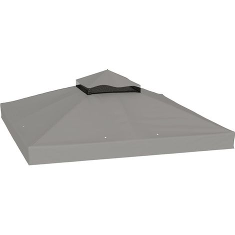 Voici une proposition de titre produit optimisé pour votre annonce sur ManoMano : Toile de rechange tonnelle 3x3 m, 2 niveaux, grise, protection solaire UPF30+, avec œillets et trous d’évacuation d’e