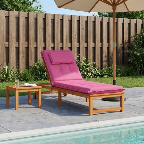 vidaXL Coussin de transat GEMERT 100 % polyester Rose 190 x 60 x 9 cm (1/5)