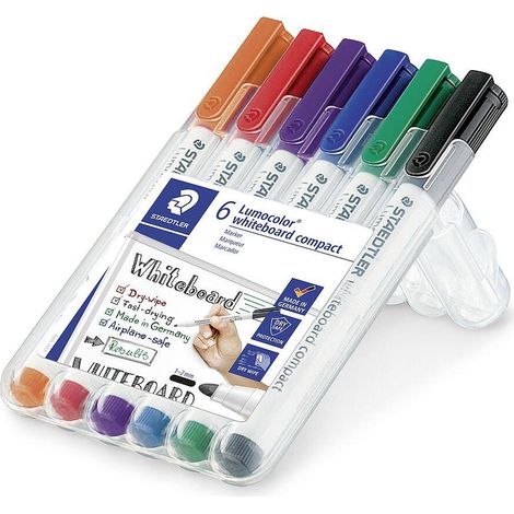 STAEDTLER Whiteboardmarker STAEDTLER® Lumocolor® compact 341 1-2mm farbig sortiert 6 St./Pack. (1/3)