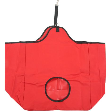 Sac à foin 600D Oxford grande capacité pliable pour chevaux, poche à paille avec crochet extérieur rouge