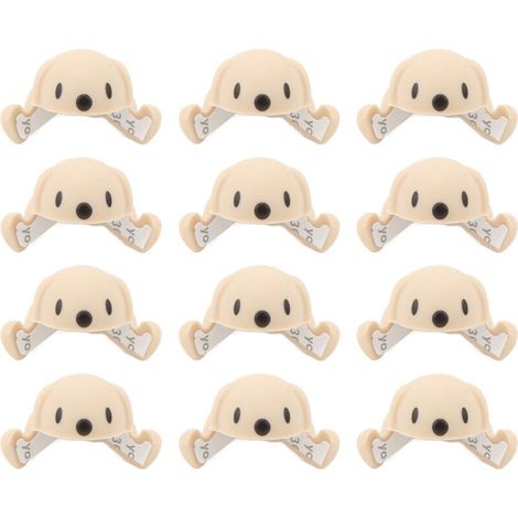 12 Pièces Protège-Coins Bébé Animaux Souples en Silicone Autocollants, Chiens Mignons, Abricot (1/5)