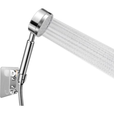 Handbrause Edelstahl Hochdruck mit 150cm Schlauch und Halterung (1/5)