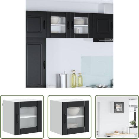 Küchenregal Schwarz - Küchenschrank Schwarz 40 x 31 x 40 cm Holzwerkstoff (1/5)