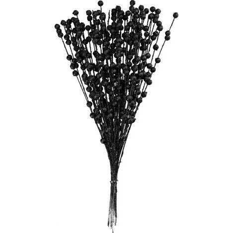 Branches de Brindilles Scintillantes pour Arbre de Noël, Bricolage de Couronne, Artisanat, Cadeau, Petit Vase, Décoration de Maison, Ornements de Fête, Noir (z) (1/5)