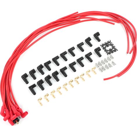 8 mm / 0,3 Zoll Zündkerzenkabelsatz mit Zubehörpaket, stabile Leistung, 4041R Universal, Rot (1/5)