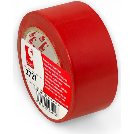 Nastro adesivo Scapa 2721 per indicazioni in zone di alto passaggio 50mm X 33MT Colore - Rosso