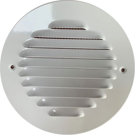 Grille d'aération ronde -125mm de diamètre - Acier blanc - Winflex