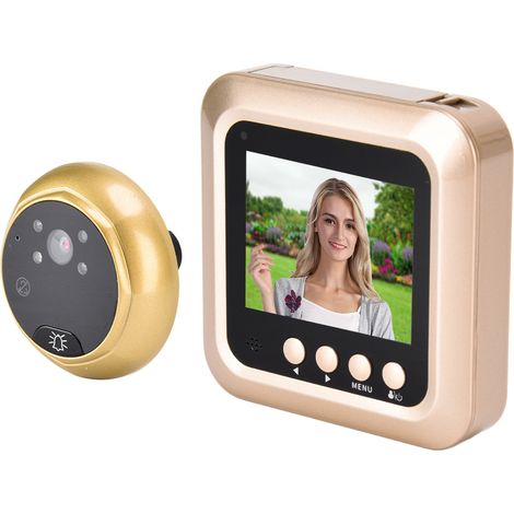 Sonnette vidéo connectée pour la maison, visionneuse de porte numérique, écran LCD TFT 2,4 pouces, vision nocturne, grand angle 145°, résolution 720p (1/5)
