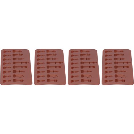 Set mit 4 Silikonformen in Schach-, Schokoladen- und Kuchenform, DIY-Backzubehör (1/5)