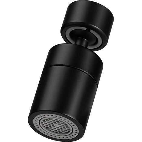 360° Pivotant Aérateur de Robinet, 2 Modes Embout Robinet Cuisine, Mousseur Robinet Economie Eau, Pour Robinet Pour lavabo de Cuisine de Salle de Bain (Noir) (1/5)
