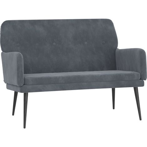 Banco banco 108 x 79 x 79 cm terciopelo gris oscuro 020010709
